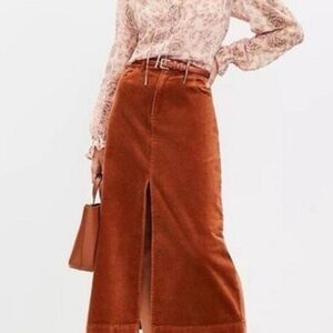 LOFT Brown Midi Skirt